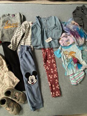 Girls  Bundle Disney and Nike Size 4T Plus New Balance Shoes 10 Back To School
